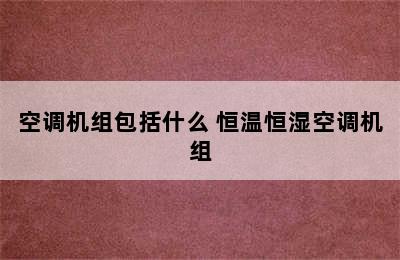 空调机组包括什么 恒温恒湿空调机组